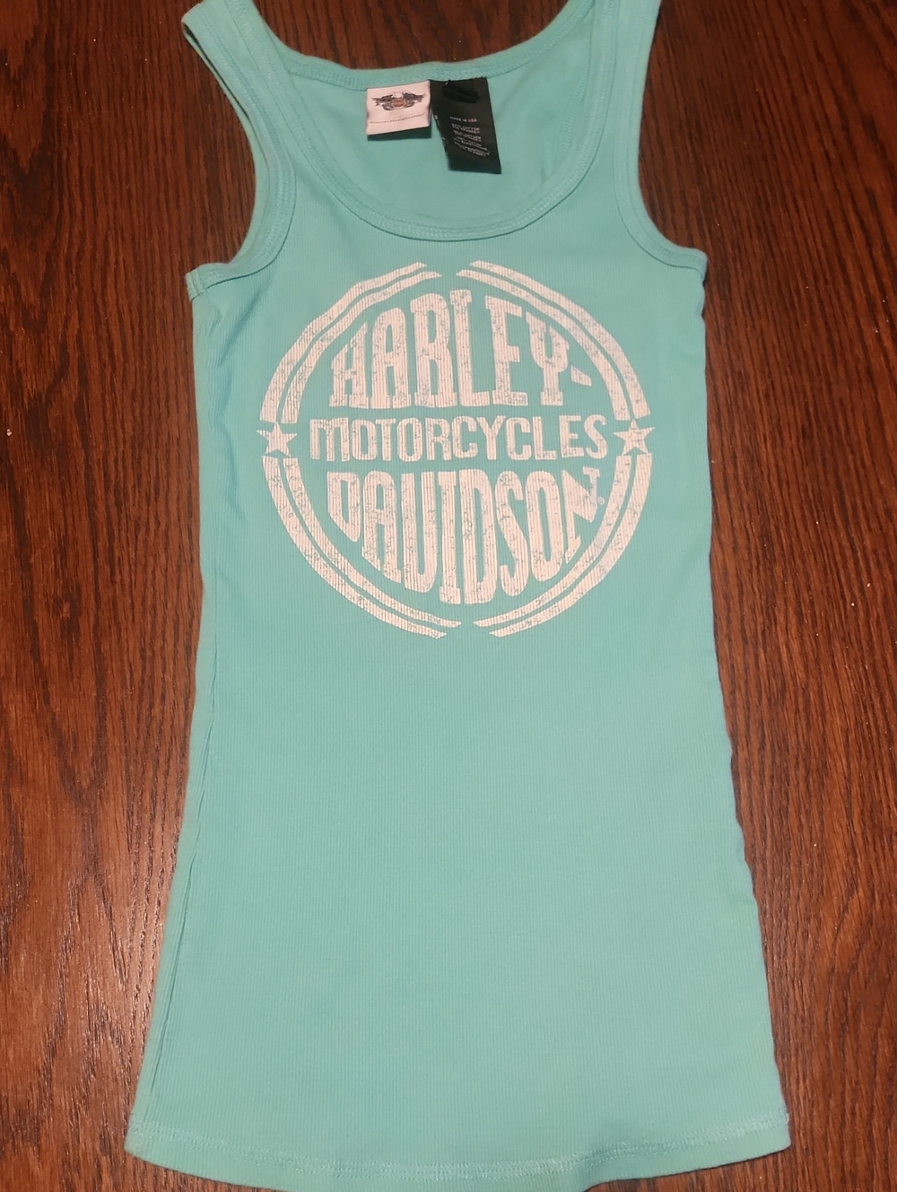 Harley-Davidson Aqua Tank Top with White Logo